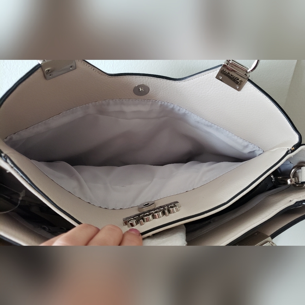 Nicole by Nicole Miller Gray and Cream Tote Bag - Picture 9 of 10